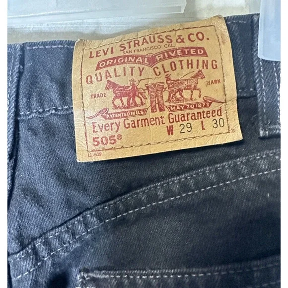 Vtg Levis 505 Mens Jeans 27x29 Straight Black 2000 Red Tab Made in USA Tag 29x30 - Picture 4 of 13